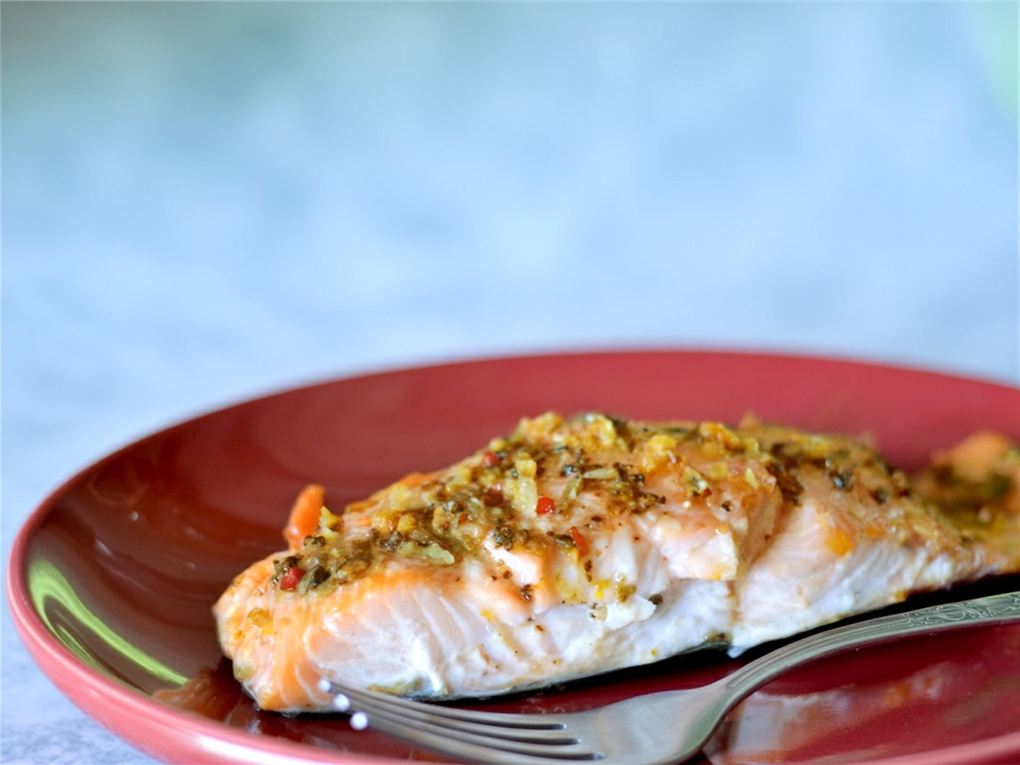 Baked Greek Salmon