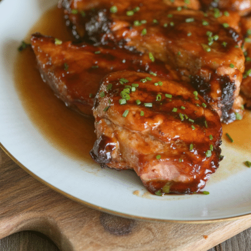 Apricot Glazed Pork Chops Grilled