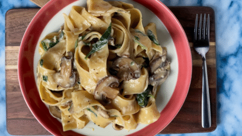 Lemon Herb Spinach Mushroom Pasta