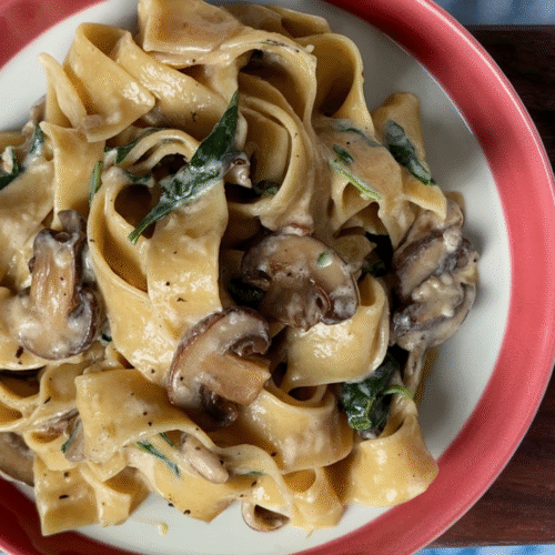 Lemon Herb Spinach Mushroom Pasta