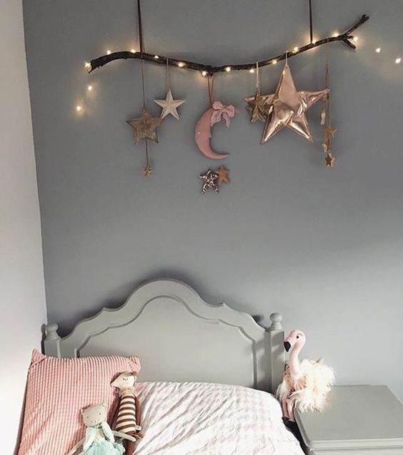 Branch Display With Stars and Moon Adds Celestial Charm