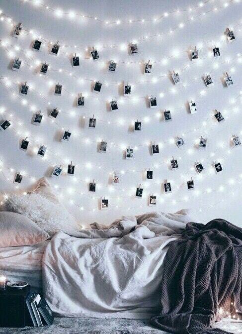 String Lights With Clothespins Display Photos In A Gallery