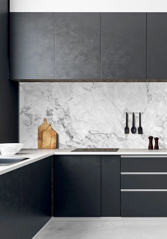 Cutting Boards Soften a Marble Backsplash