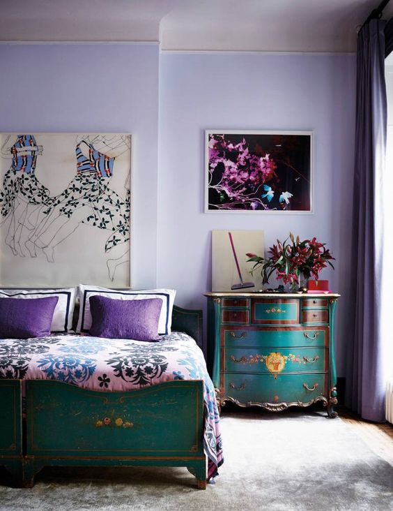 Antique Dresser Adds a Pop of Color and Pattern