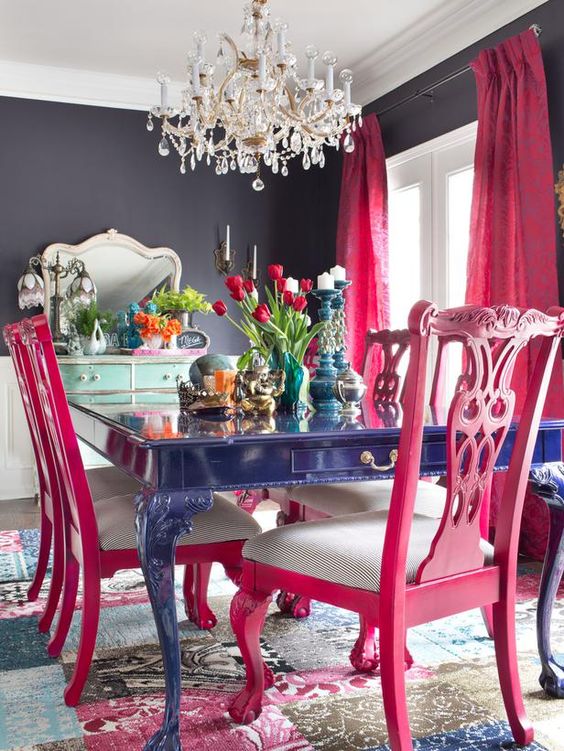 Paint Dining Chairs in High-Contrast Colors