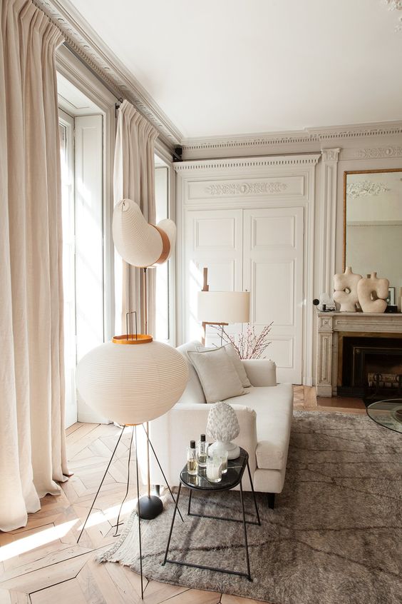 Soften Light With Tripod Floor Lamps and Paper Shades