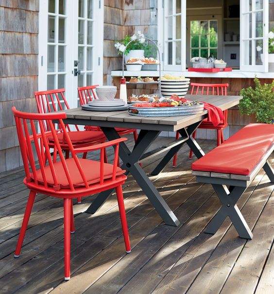 Introduce a Pop of Color with Bright Red Chairs