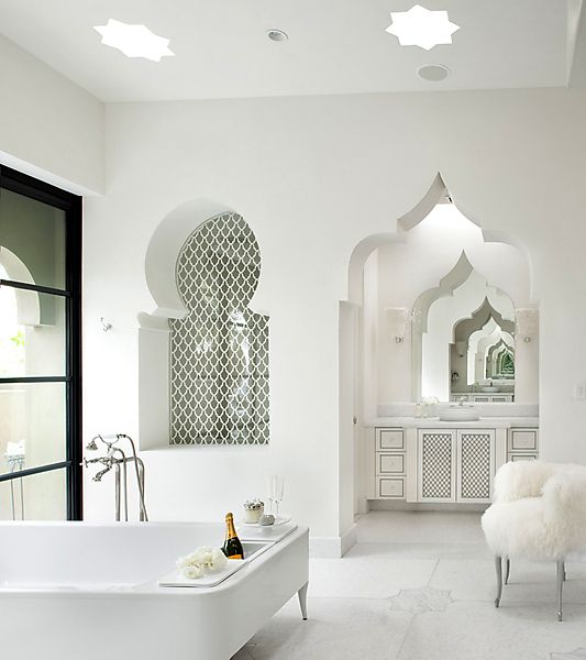 Arched Wall Niches With Geometric Tile Inlays