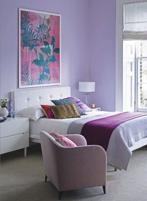 Oversized Botanical Art Adds a Bold Focal Point Above the Bed