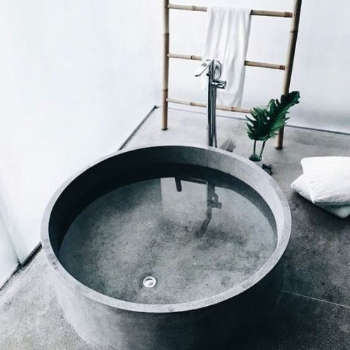 Freestanding Concrete Tub For A Spa-Like Bathroom