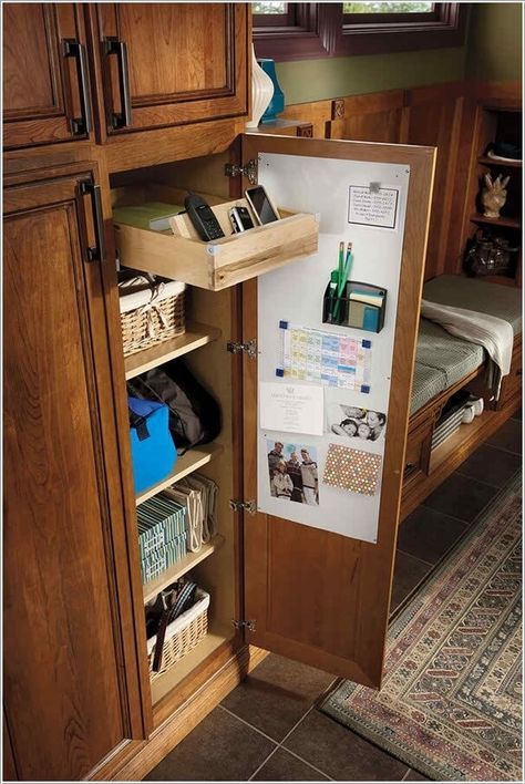 Wooden Tray with Dividers Organizes Mobile Devices