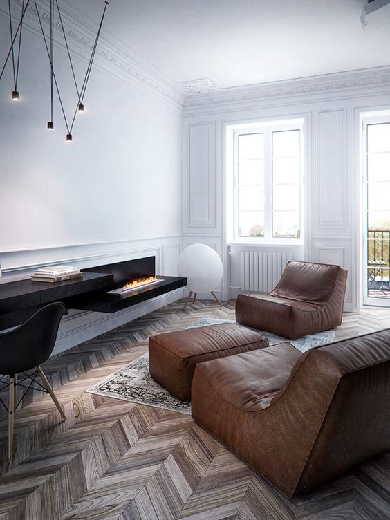 Brown Leather Beanbag Chairs for Casual Lounge Seating