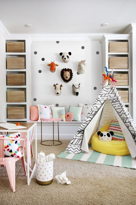 Plush Animal Heads Add Whimsical Wall Art