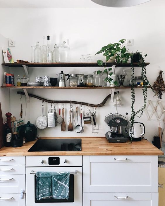 Rustic Branch Rack for Easy Utensil Access