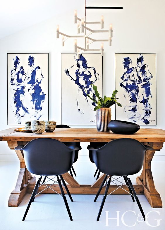 Large Abstract Art Adds Modern Contrast