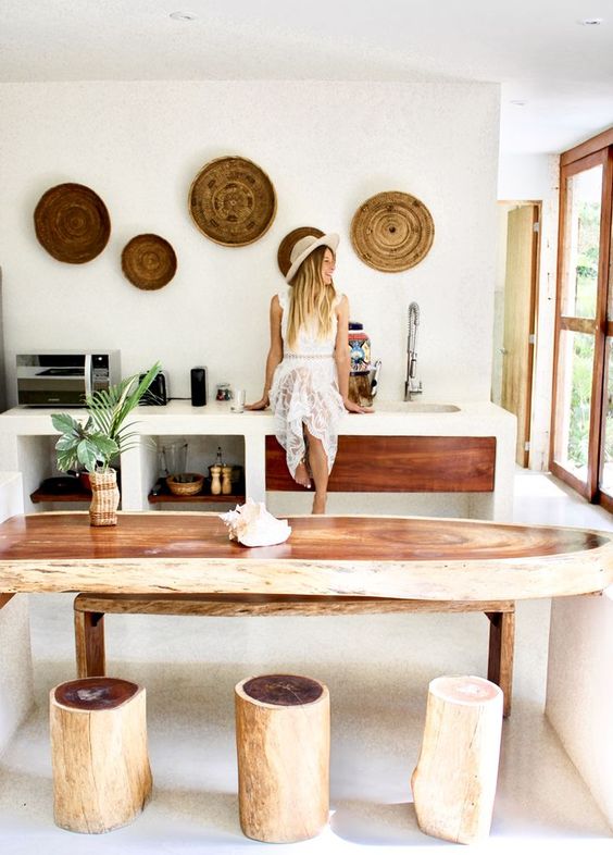 Woven Wall Baskets Add Organic Texture Above the Counter