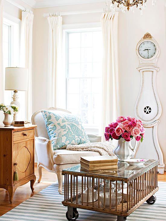 White Mora Clock With Ornate Gold Accents