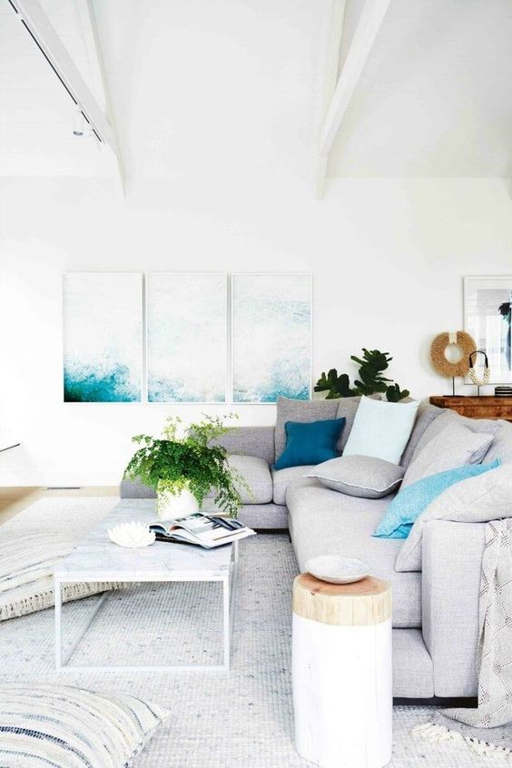 Mimic Ocean Waves with Triptych Artwork