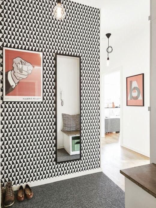 Geometric Wallpaper to Define a Nook