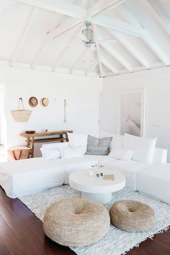 Woven Poufs Add Casual Seating and Texture