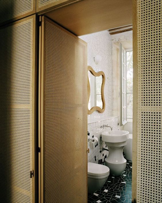 Introduce Warmth and Texture with Cane-Inlaid Cabinet Doors
