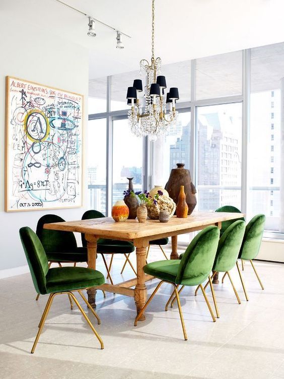 Velvet Dining Chairs Add Rich Color to Your Table