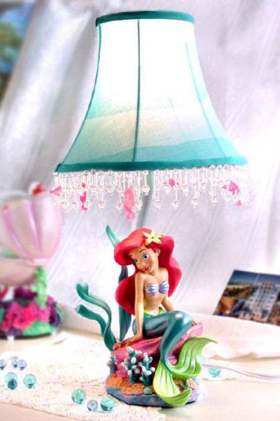 Under-the-Sea Ariel Lamp with Seashell Accents