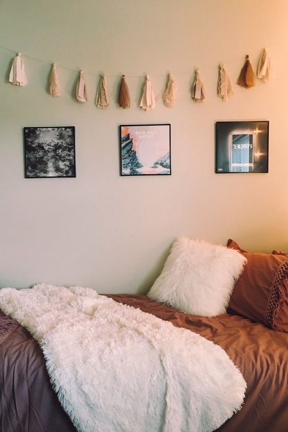 Mixed Tassel Garland Adds Whimsical Texture Above Your Bed