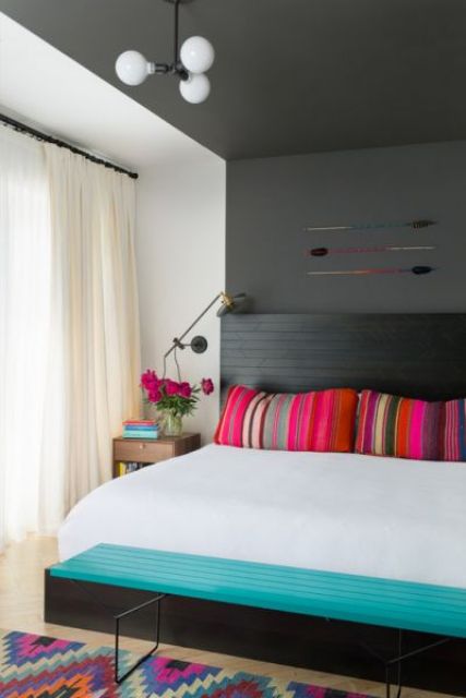 Striped Bolster Pillows Add a Pop of Color