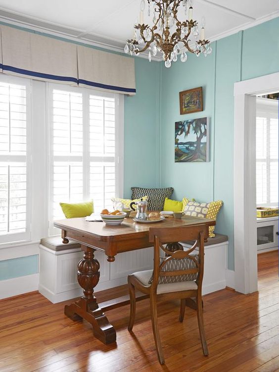 Built-in Bench Seating Creates a Cozy Nook