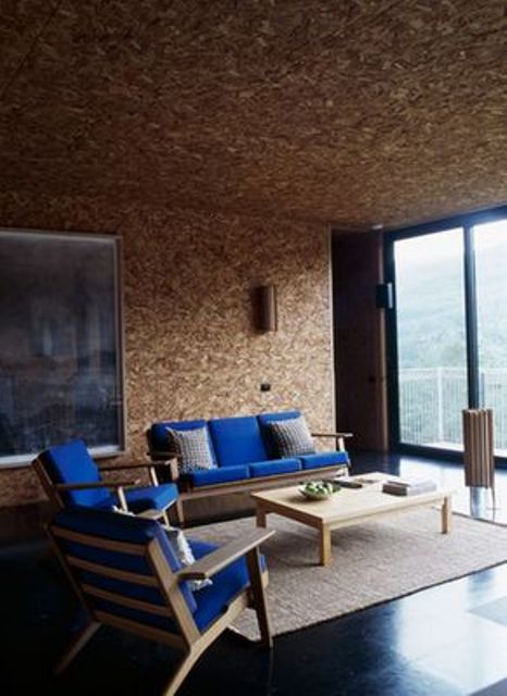 Low Wooden Coffee Table Grounds a Cork Living Space