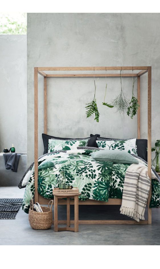 Hanging Greenery Adds a Natural Touch Above Your Bed