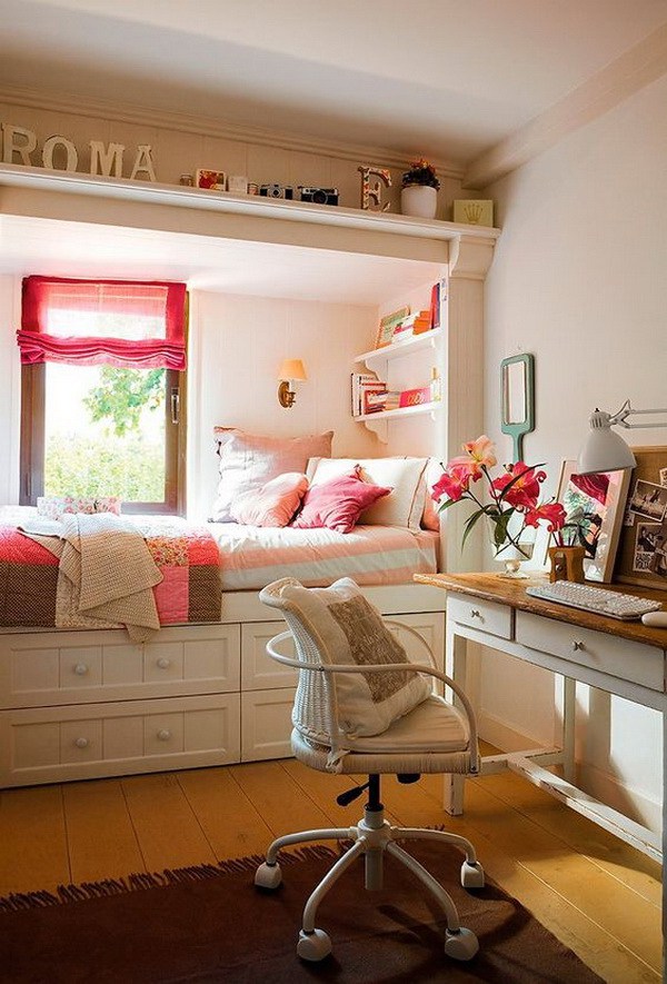 Built-in Drawer Storage Conceals Clutter Under the Bed