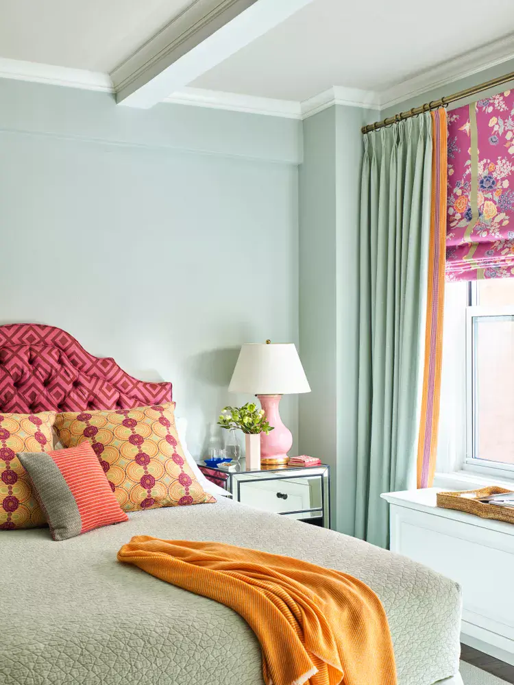 Tufted Headboard Adds a Geometric Punch to the Bed