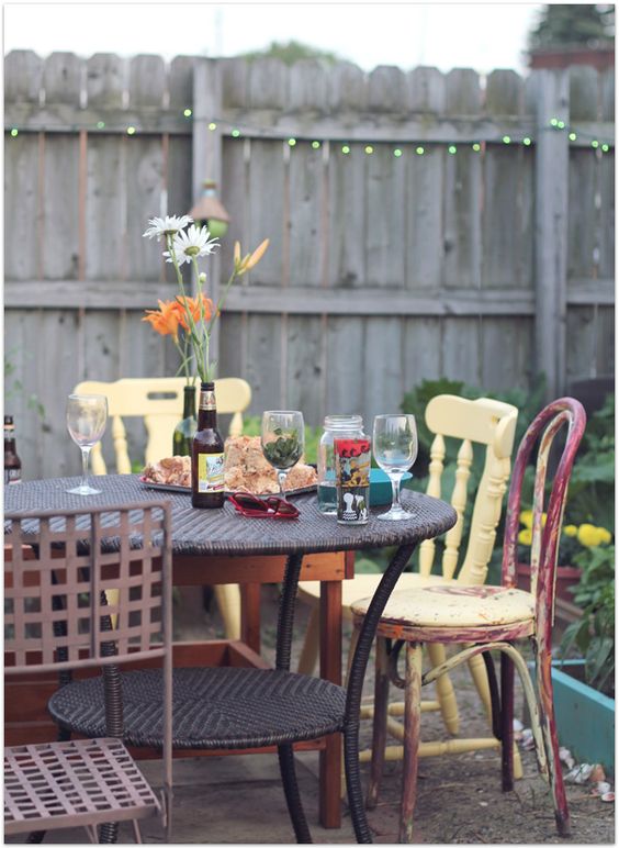 Mix-and-Match Chairs for Eclectic Patio Charm