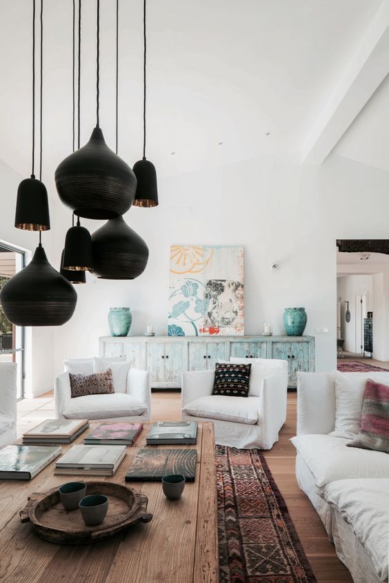 Group Black Pendant Lights for Dramatic Illumination