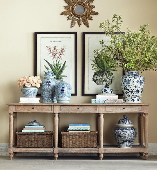 Group Blue and White Ginger Jars for Patterned Accents