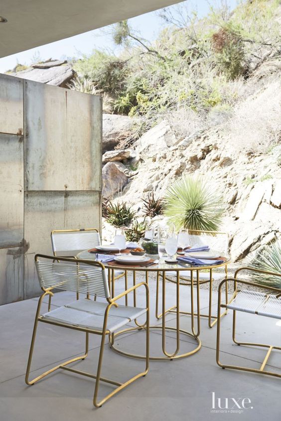 Round Glass-Top Table With Sculptural Gold Base