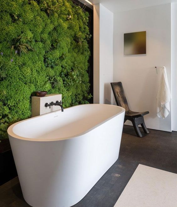 Living Moss Wall Creates a Natural Spa Ambiance
