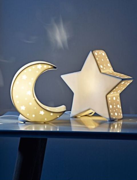 Crescent Moon and Star Night Lights