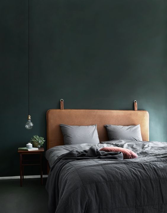 Soften Your Space With a Tan Leather-Strap Headboard