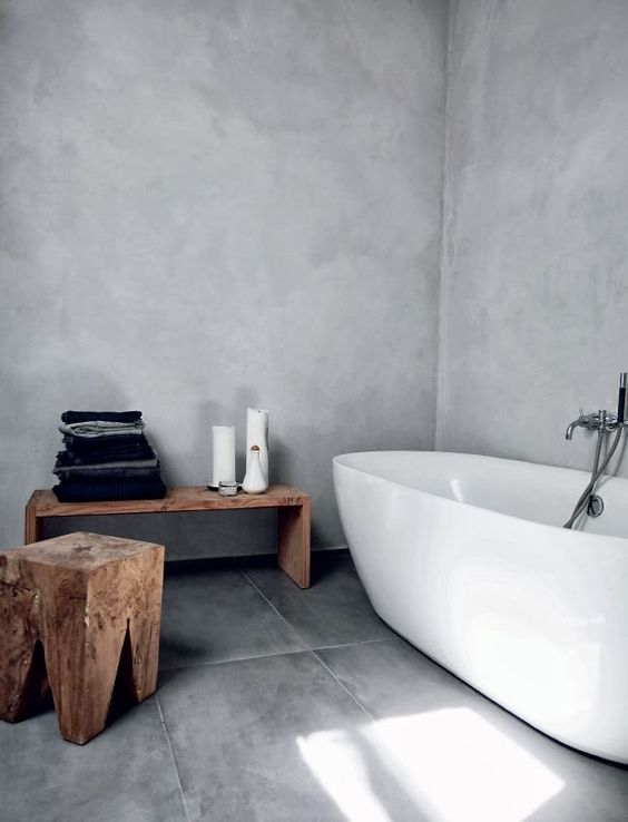 Wooden Stool and Bench for Rustic Bathroom Texture