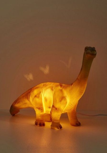 Dinosaur Lamp Casting Playful Shadows