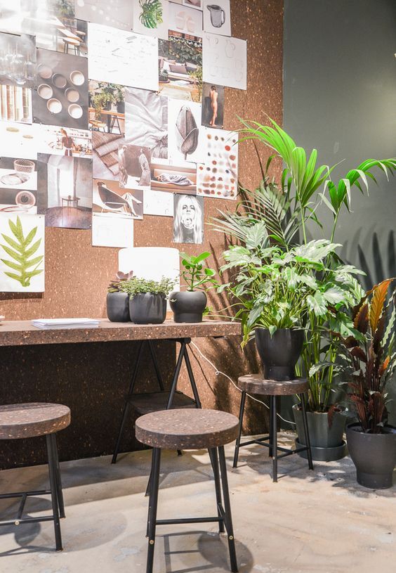 Grouped Matte Black Planters Add Lush Greenery