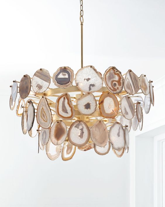 Agate Slice Chandelier for Natural Light Play