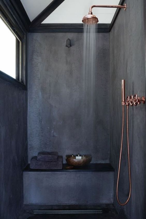 Incorporate a Built-in Shower Bench with a Wood Bowl