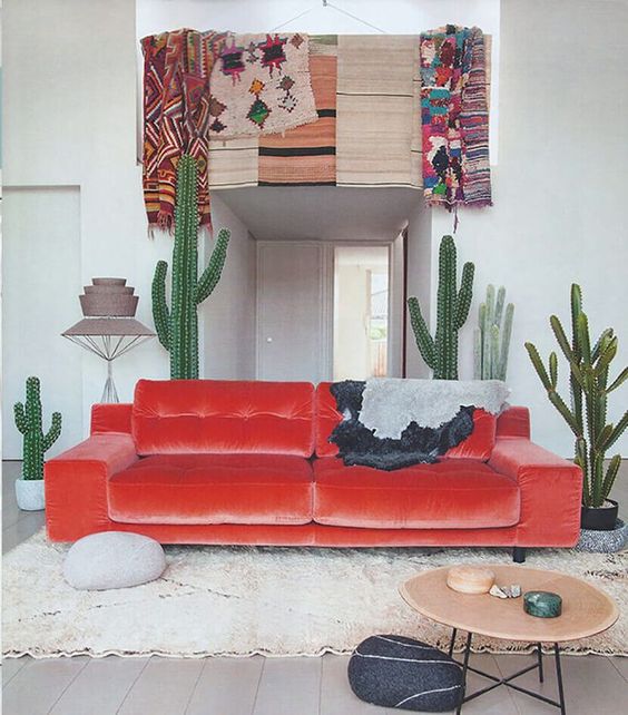 Cacti and Textiles Create a Desert Oasis Vibe