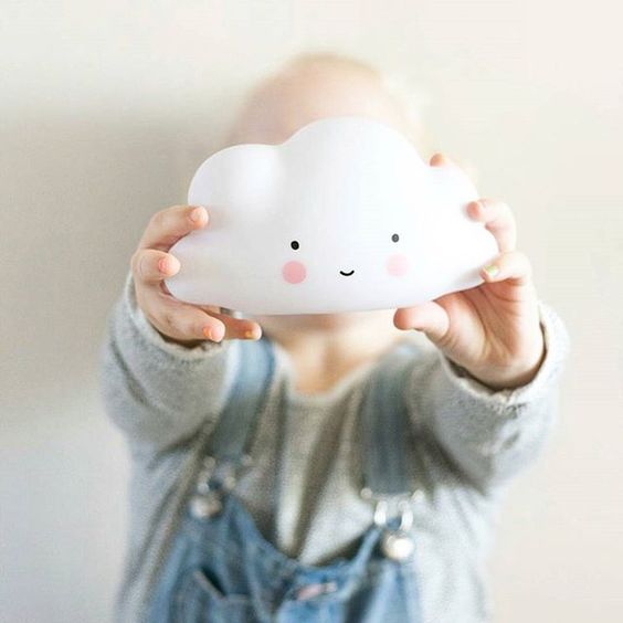 Smiling Cloud Lamp with Pink Cheeks