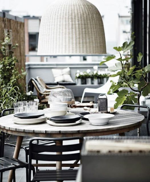Soften a Modern Yard with a Woven Pendant Light