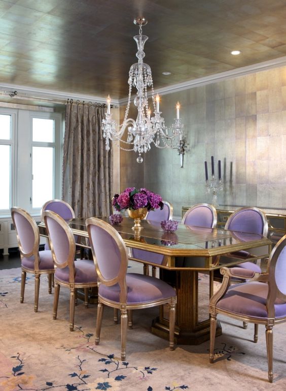 Mirrored Dining Table Reflects Light and Adds Glamour